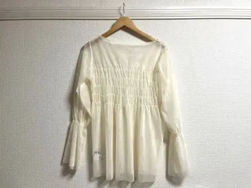 [Kastane] 시어 셔링 블라우스 프리 사이즈 미착용