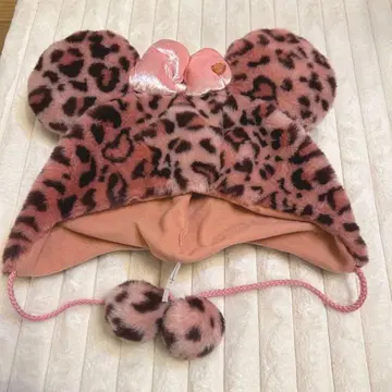 레오파드 무늬 미키마우스형 모자