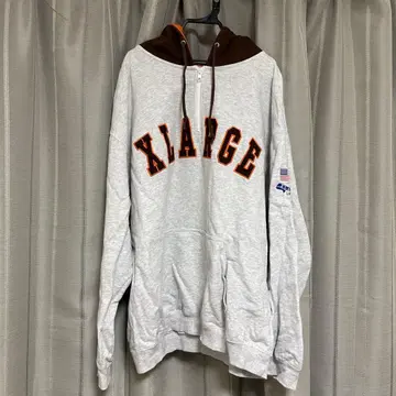 XLARGE 그레이 브라운 후드티