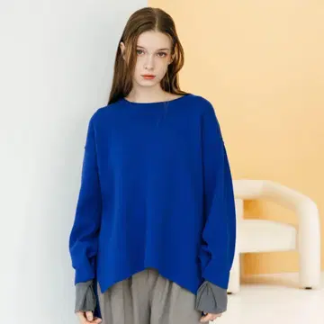 Unof TWO-TONE LAYERED KNIT TOP