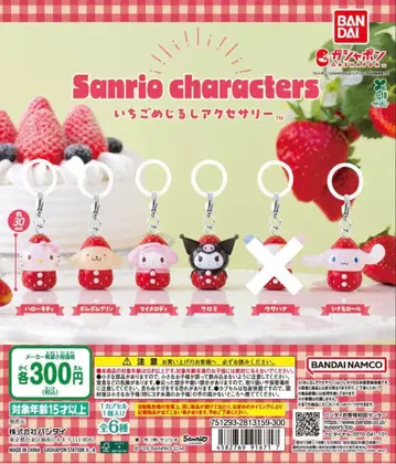 산리오 캐릭터즈 딸기 메지루시 액세서리