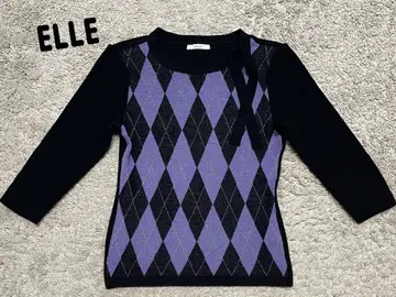 [새상품급] ELLE 엘르 다이아몬드 패턴 니트