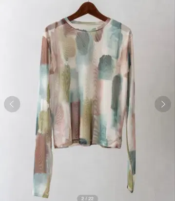 SpRay 아트 패턴 시어 롱 T셔츠