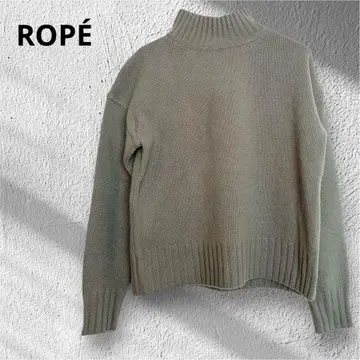 ROPE 로페 울 100% 하이넥 리브 터틀 태즈매니아 니트