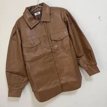 에브리리스 에코 가죽 볼륨 슬리브 자켓