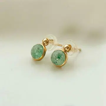 [ cut-cui ] K10YG 그린 아벤츄린 귀걸이