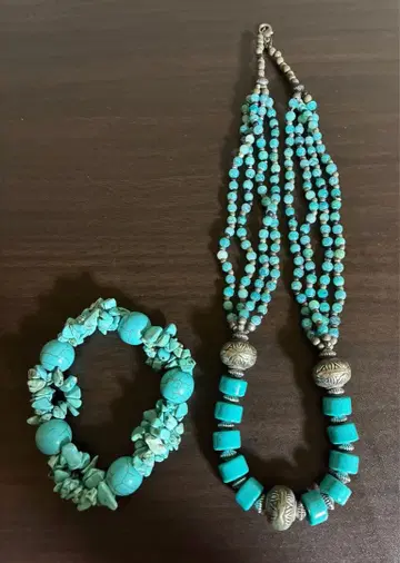 [묶음 판매] 아시안 에스닉 터콰이즈 터키석 비즈 팔찌