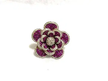 플라워 꽃 반지 실버925