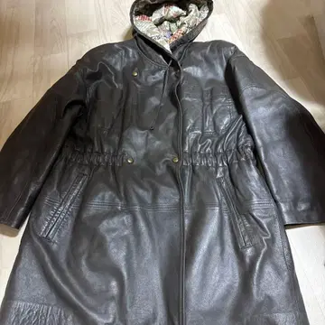 월드 BLANCE 다크 브라운 양가죽 모즈 코트 후드 부착 가죽