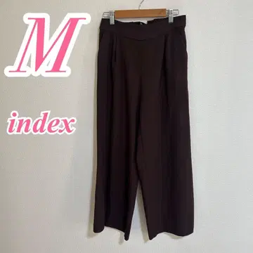 인덱스 브라운 와이드 팬츠 리본 캐주얼 롱 기장