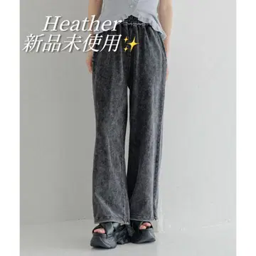 Heather 헤더 2WAY 와이드 스웨트 팬츠 흑먹색 맨투맨