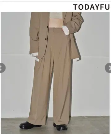 TODAYFUL 더블턱 스무스 트라우저 38