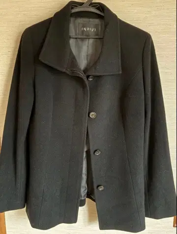 INDIVI 블랙 울 피코트 아우터 블랙 겨울 의류