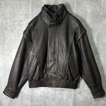 최상급 두꺼운 가죽 자켓 다크 브라운 헤비 웨이트 짧은 기장