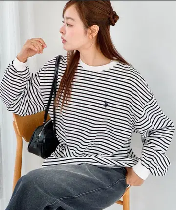 WEGO/U.S. POLO ASSN. 별주 다보소매 컬러롱T