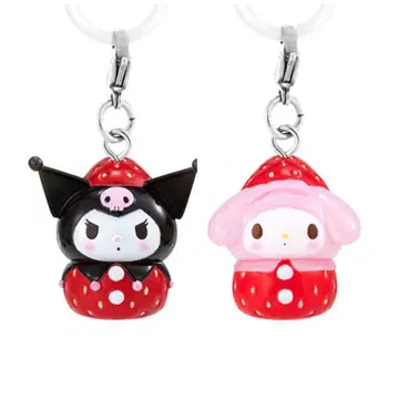 익명 배송 산리오 캐릭터즈 딸기 메지루시 액세서리 2개 세트