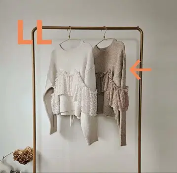 yuu 레이스 도킹 니트 LL 아이보리 시마무라