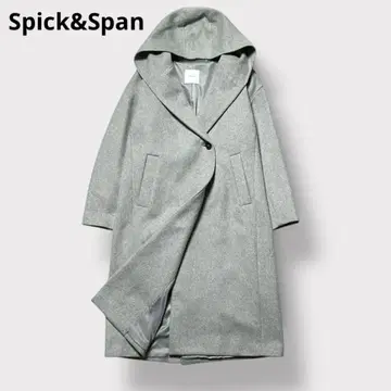 스픽앤스팬 비버 후디 라펠 코트 롱