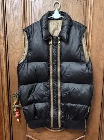 블랙 다운 베스트 더블 지퍼