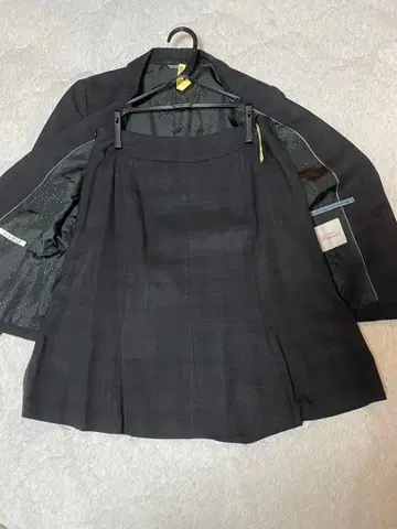 [ 9호 ] 블랙 그레이 체크 무늬 스커트 수트 상하의 세트