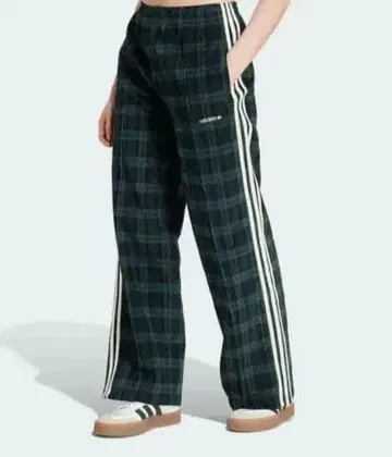 adidas 코듀로이 타탄 와이드 레그 팬츠