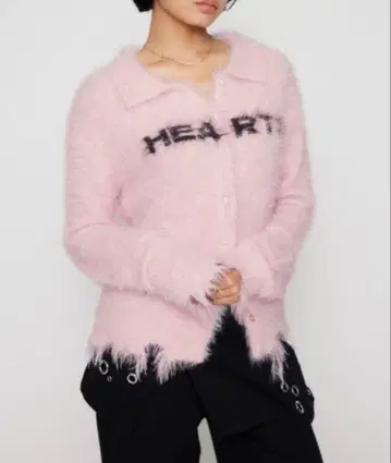 lagua gem CRASH POINT SHAGGY 니트 핑크