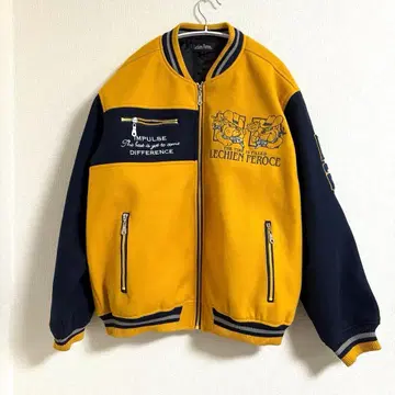 [ 새상품급 ] LECHIEN FEROCE 바시티 자켓 블루종 투톤 LL