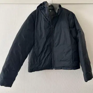 무인양품 MUJI 블랙 후드 부착 다운 자켓 블루종 L 블랙