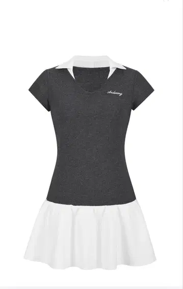 andwang 레이어드 폴로 미니 원피스