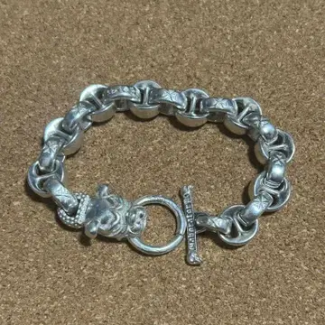 80s 빈티지 멕시칸 체인 도그 팔찌 실버925