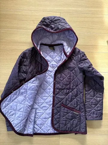 후드 부착 퍼플 퀼팅 자켓 36