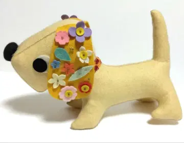 개 봉제 인형 쇼와 레트로 핸드메이드 동물