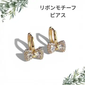 리본 귀걸이 골드 반짝반짝 성숙/러블리
