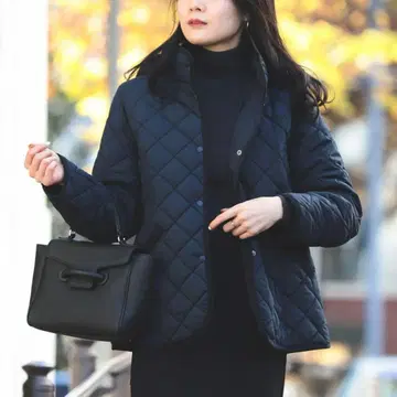 새상품급 BEAMS HEART 퀼팅 후드 블루종 네이비