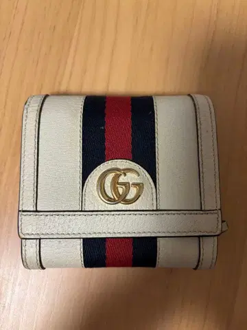 GG 접이식 지갑 아이보리/네이비/레드