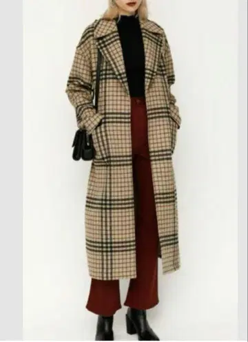 SLY 체스터 코트 롱 코트 체크 코트