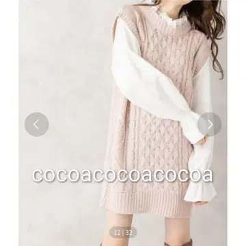 OLIVE des OLIVE 레이어드 스타일 튜닉 니트 올리브 데 올리브