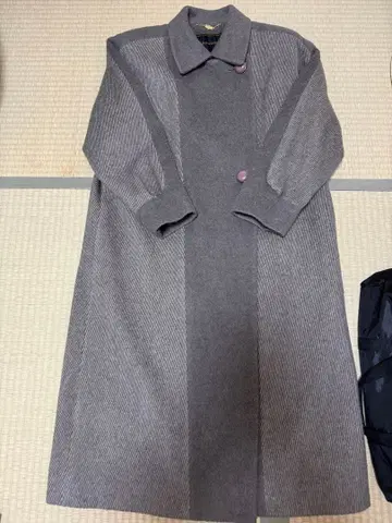 MADISON 울 100% 그레이 롱 코트