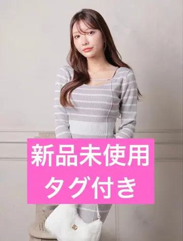 [ 미사용 새상품, 택 포함 ] 2way 스트랩 라메 니트 원피스