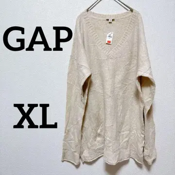 새상품급 Gap 베이지 V넥 니트 스웨터 [ XL ] XL 사이즈