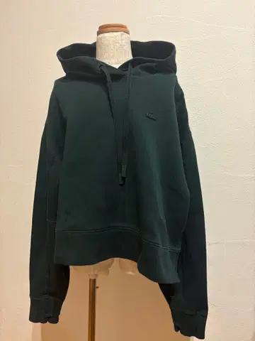 LACOSTE 다크 그린 후드 부착 후드티