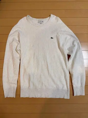 LACOSTE 화이트 맨투맨 M