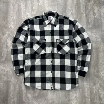 빅빌 USA제 로고 택 헤비 플란넬 셔츠 체크 무늬 M 6108