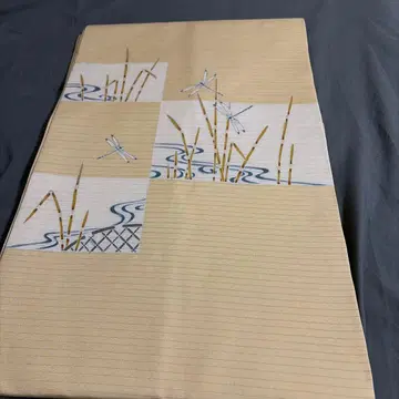 명주 나고야 오비 물풀과 잠자리