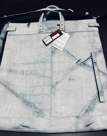 [ 미사용 새상품 ] M.U.L. 악어 엠보싱 가죽 숄더 헬멧백