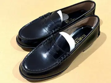 *가격 인하 중* 미사용 새상품 하루타 소가죽 로퍼 블랙 24cm E