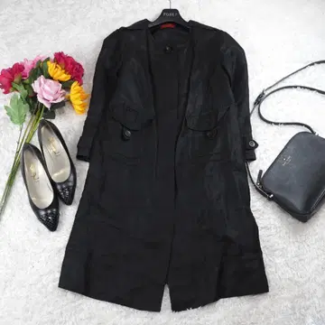 G1018*DES PRES 데프레 A라인 노카라 코트 블랙