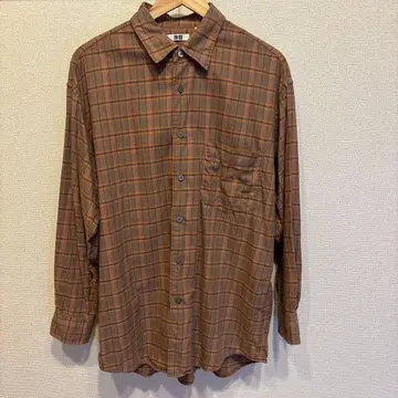 UNIQLO U 라이트 플란넬 와이드 핏 체크 셔츠 단종 모델