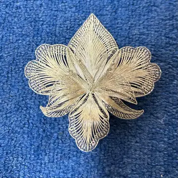 꽃 모양 브로치 실버 925