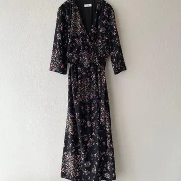 BALLSEY 카슈쿨 롱 원피스 꽃무늬 리본 블랙 34